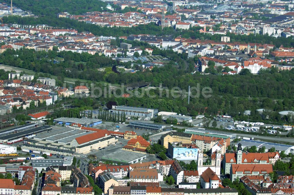 München von oben - Wohnneubaugebietes an der Implerstrasse / Thalkirchnerstrasse in München - Sendling