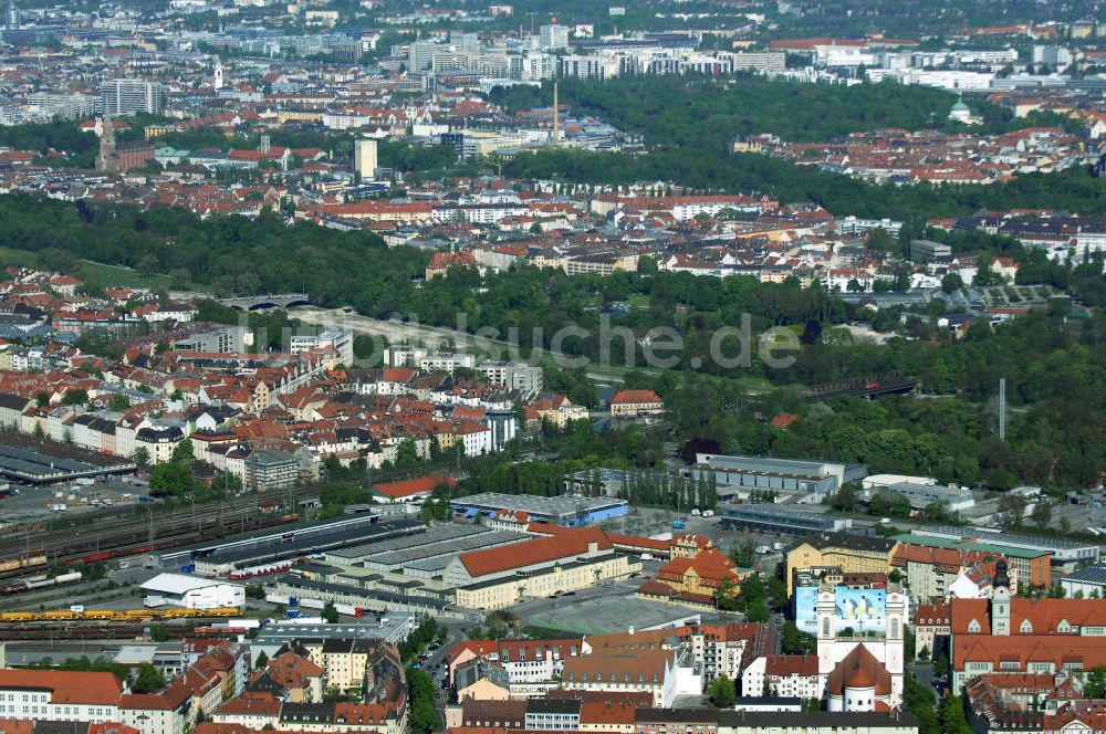 München aus der Vogelperspektive: Wohnneubaugebietes an der Implerstrasse / Thalkirchnerstrasse in München - Sendling