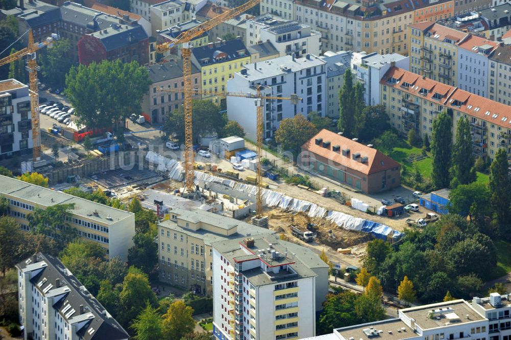 Luftaufnahme Berlin Mitte - Wohnneubauobjekt Residence Garden an der Gartenstraße in Berlin - Mitte