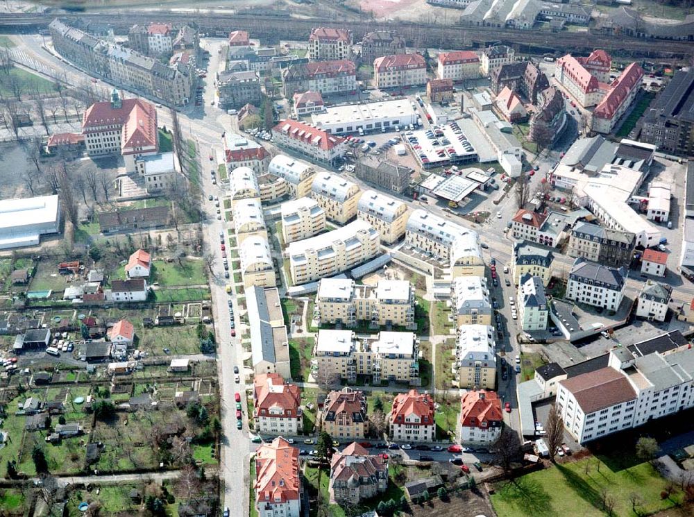 Luftaufnahme Dresden - Wohnneubausiedlung der HVB-Projekt August der Starke an der Weinböhlaerstraße in Dresden-Pieschen.