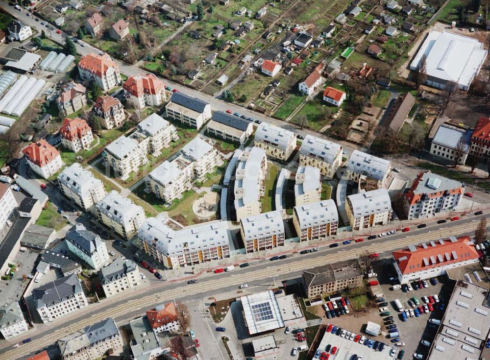 Luftbild Dresden - Wohnneubausiedlung der HVB-Projekt August der Starke an der Weinböhlaerstraße in Dresden-Pieschen.