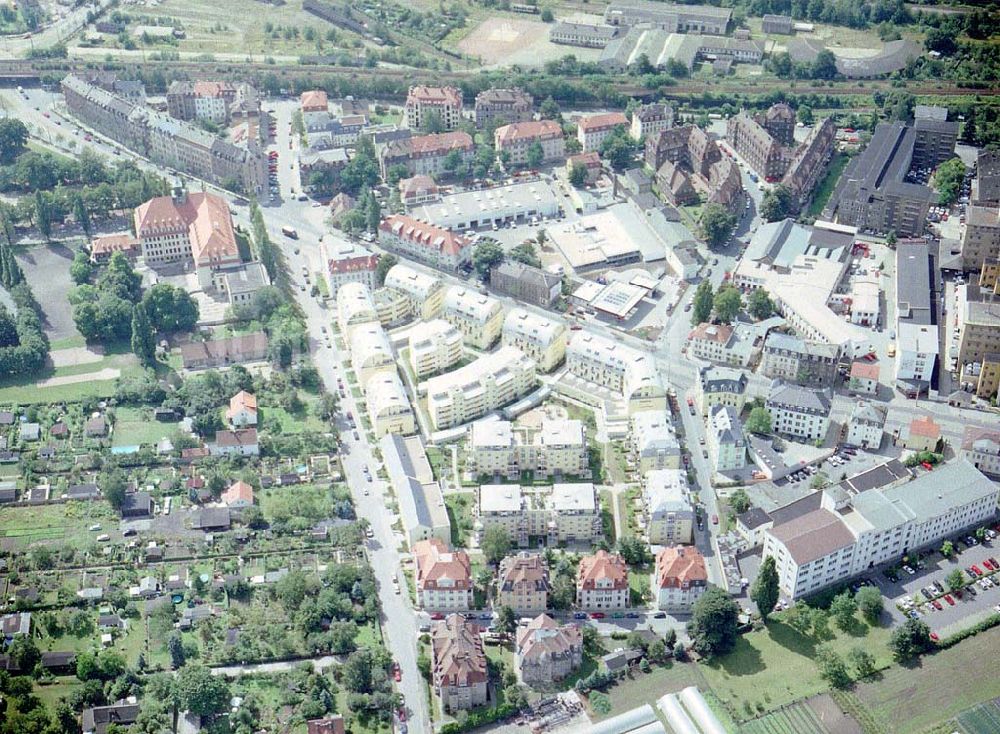 Luftbild Dresden - Pieschen - Wohnneubausiedlung der HVB-Projekt an der Weinböhlaerstraße in Dresden-Pieschen.