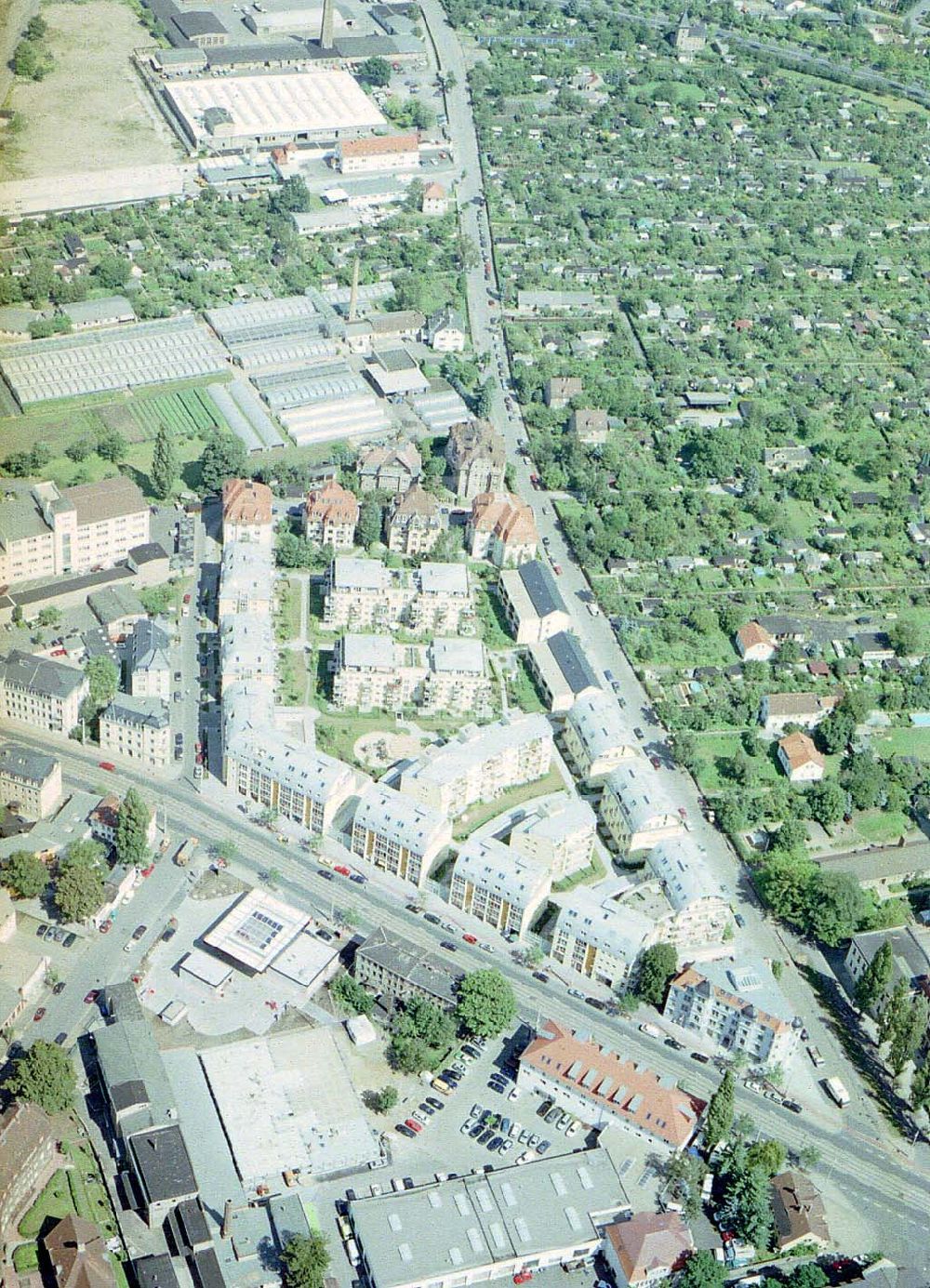 Dresden - Pieschen von oben - Wohnneubausiedlung der HVB-Projekt an der Weinböhlaerstraße in Dresden-Pieschen.