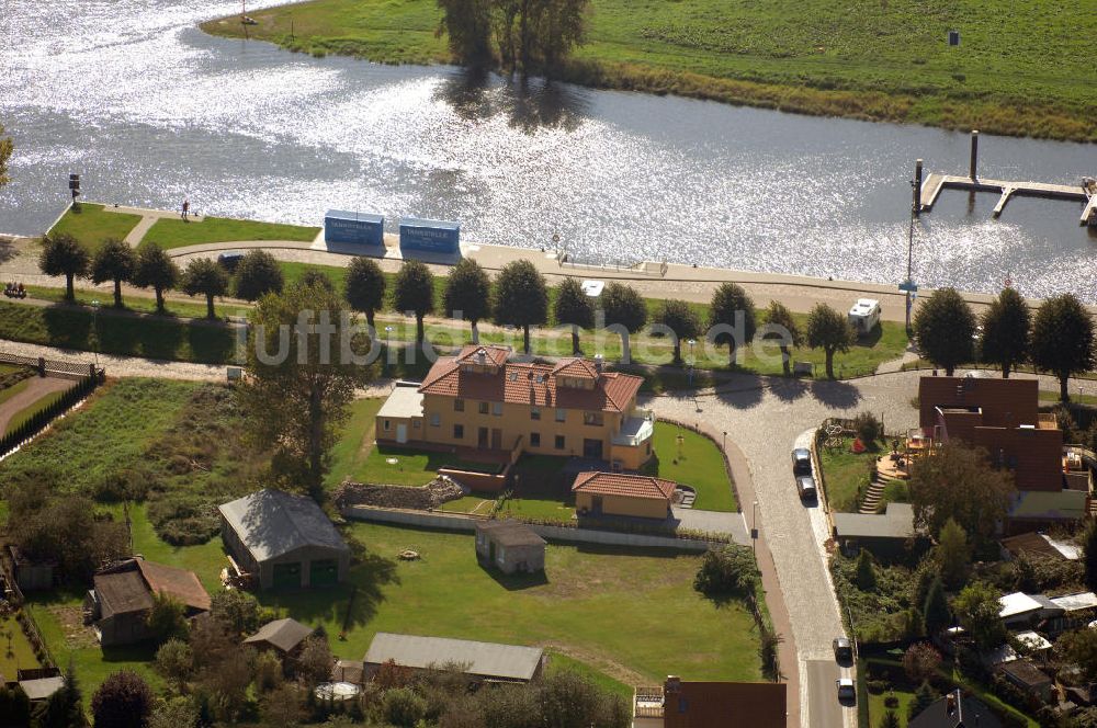 Luftbild WITTENBERGE - Wohnneubauten an der Wahrenberger Strasse in Wittenberge am Elbufer