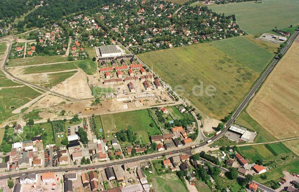 Ahrensfelde bei Berlin von oben - Wohnpark Ahrensfelder Dreieck der STOBAU Bauträger GmbH (Unternehmensgruppe Stoffel).