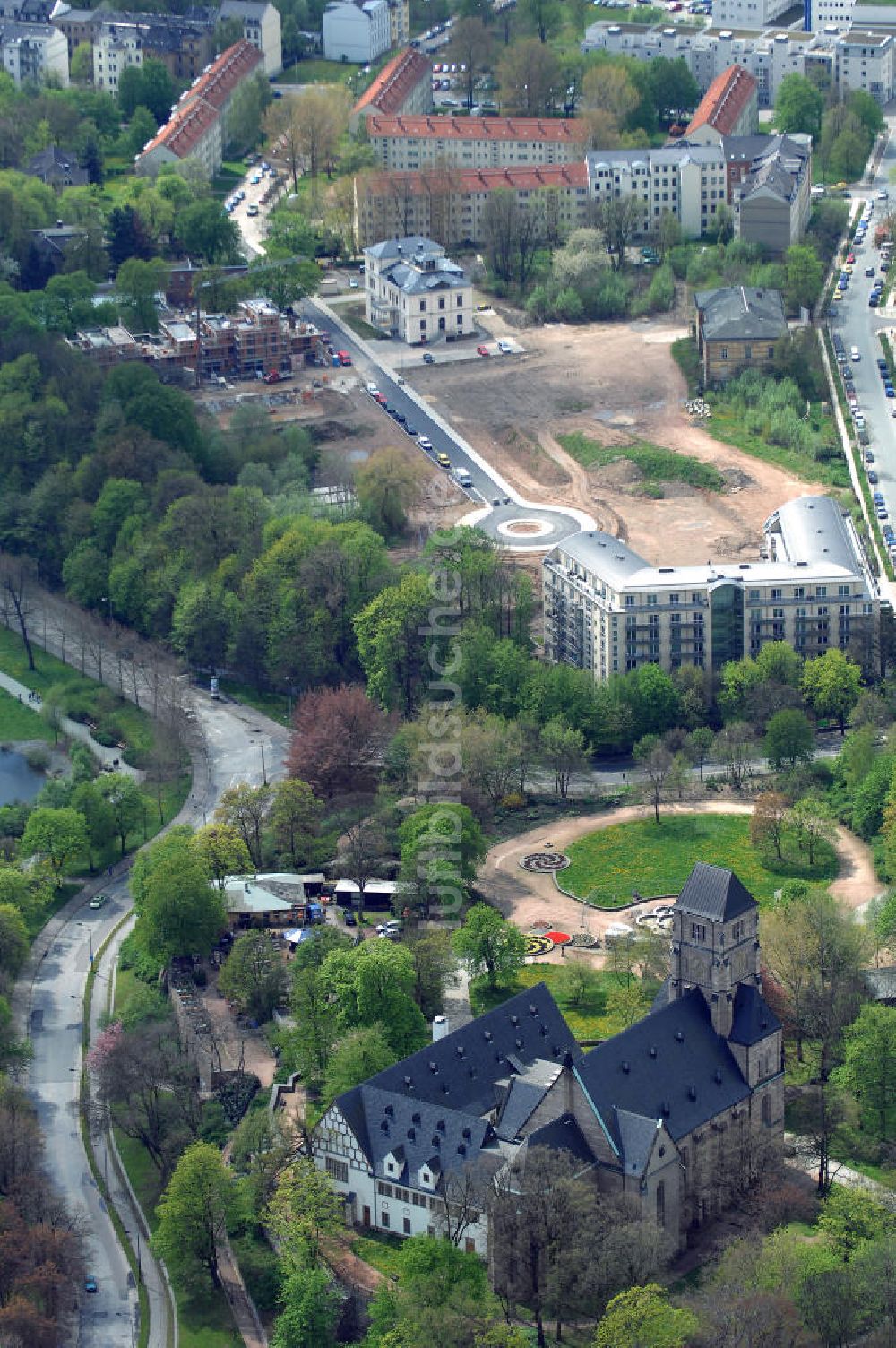 Chemnitz von oben - Wohnparks Am Schloßteich in Chemnitz