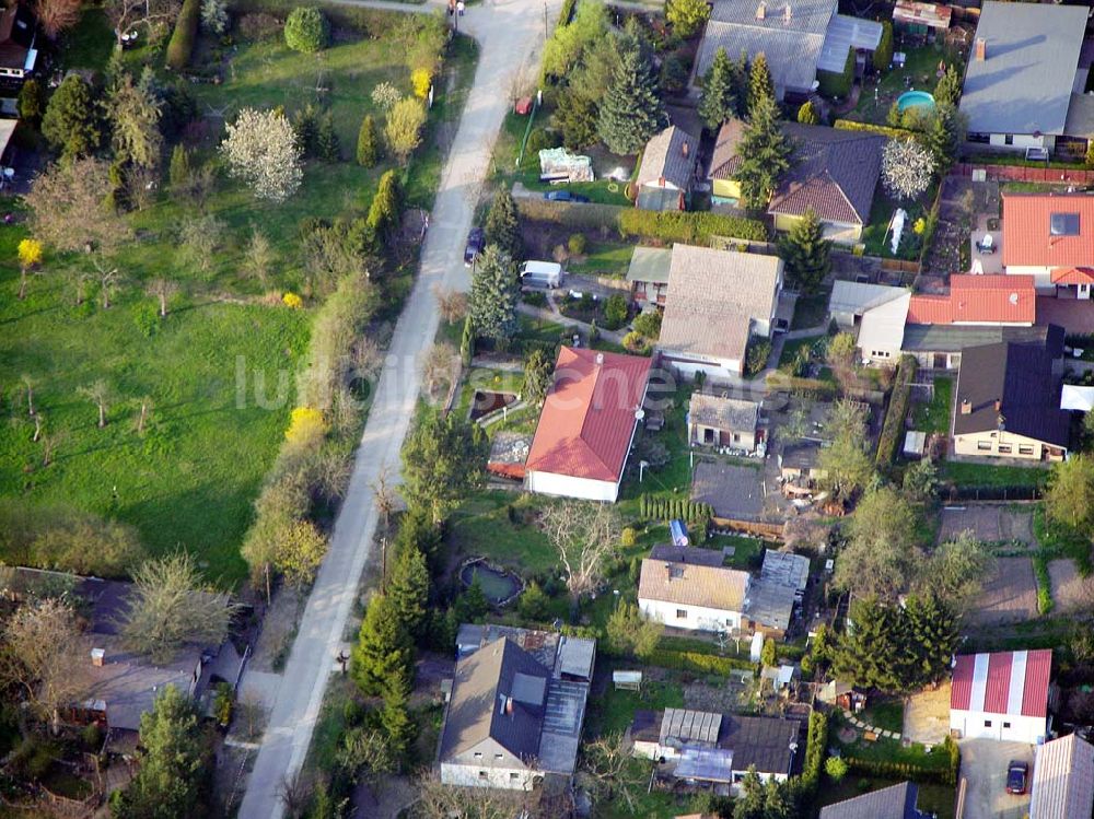 Fredersdorf von oben - Wohnsiedlung an der Hebbelstraße in Fredersdorf / BRB