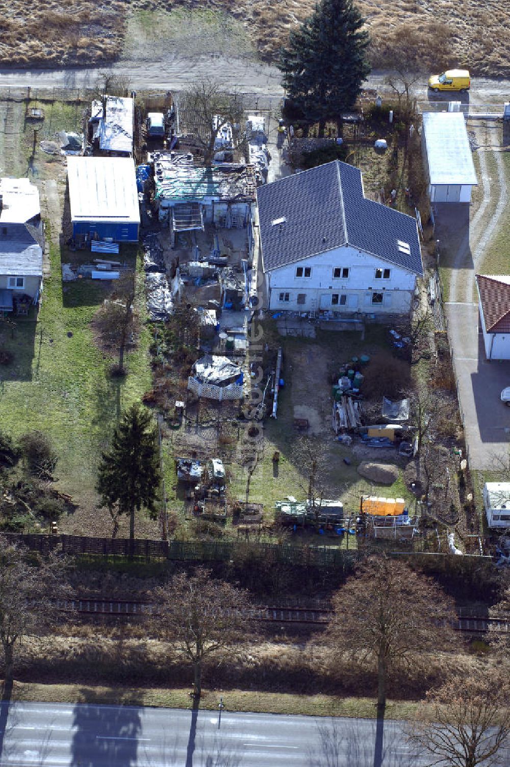 Werneuchen von oben - Wohnsiedlung am Kirschweg in Werneuchen-Ost