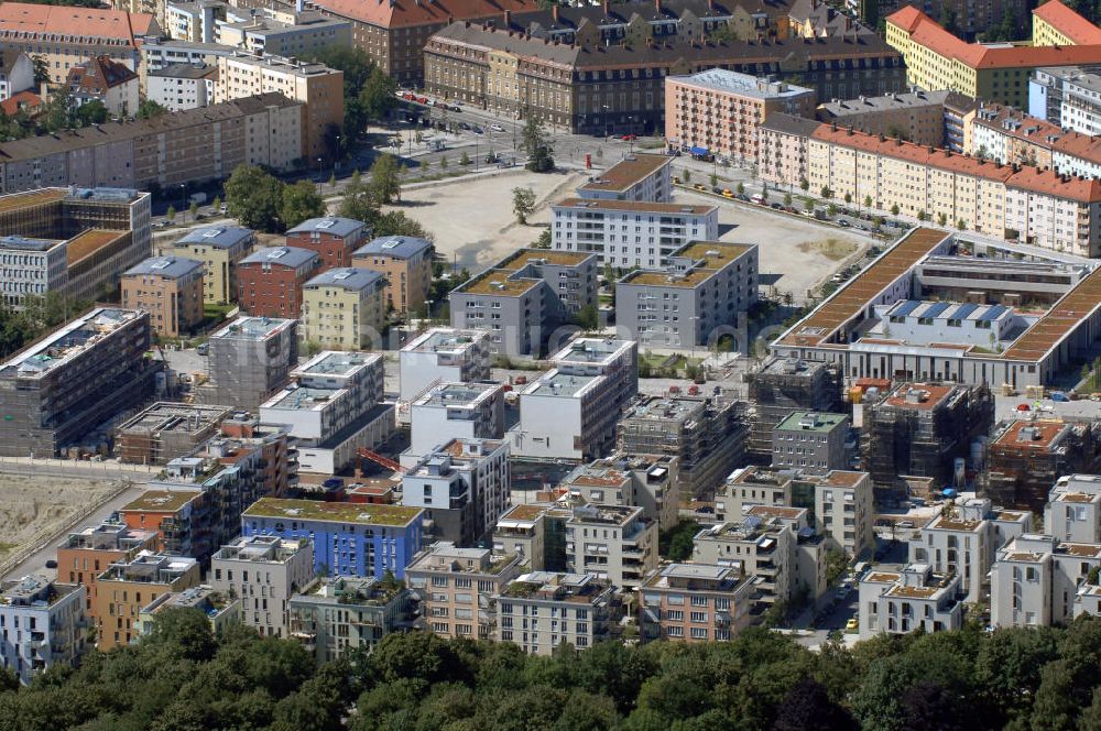 Luftbild München - Wohnsiedlung in München Theresienhöhe