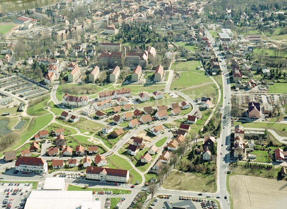 Bischofswerda / Sachsen aus der Vogelperspektive: Wohnsiedlung im Nordosten von Bautzen am Bereich der Bautzener Straße / Karl-Maria-von-Weber-Straße.