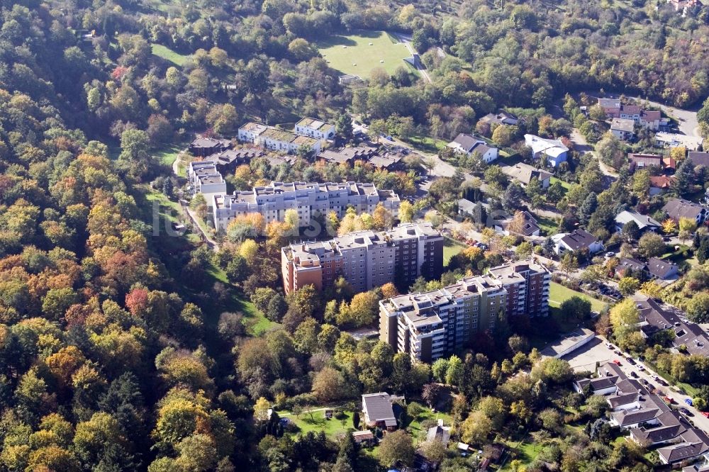 Luftaufnahme Karlsruhe - Wohnsiedlung im Stadtteil Geigersberg im Stadtgebiet im Ortsteil Durlach in Karlsruhe im Bundesland Baden-Württemberg