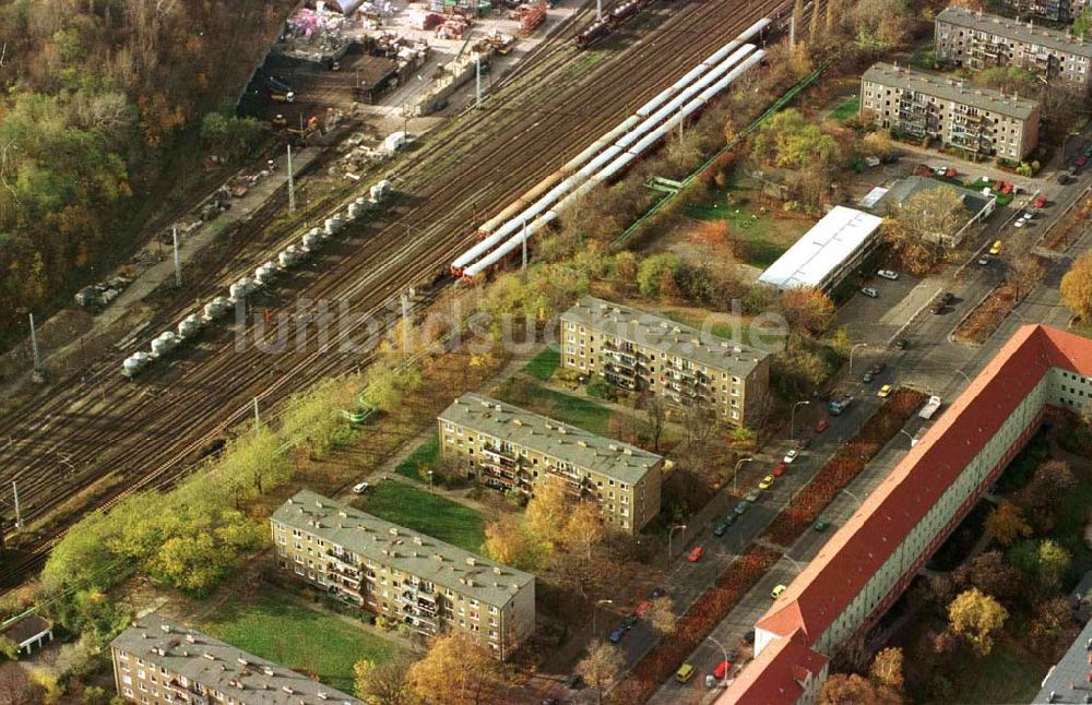 Berlin von oben - Wohnsiedlung Storkower Straße / Ecke Knieprodestraße