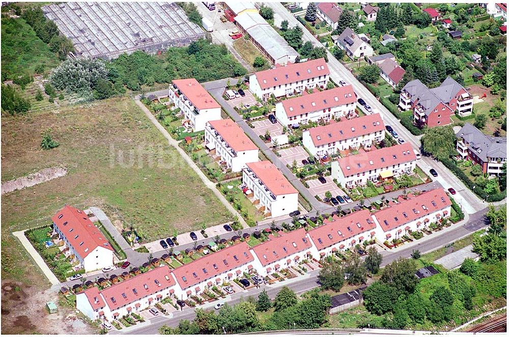 Luftbild Berlin Altglienicke - Wohnsiedlungs- und Baugelände der DEGEWO an der Kleetausiedlung in Altglienicke (zu Treptow-Köpenick) an der Kleeblatt-/Ewaldstraße