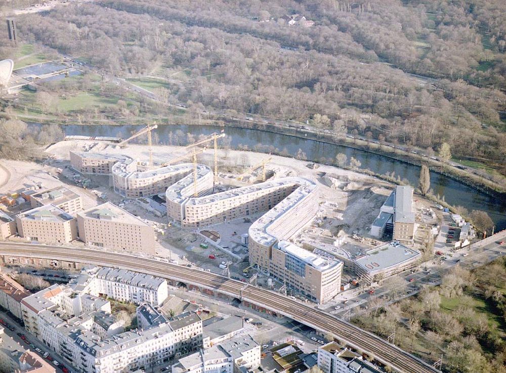 Luftbild Berlin - Moabit - Wohnungsbau am Moabiter Werder