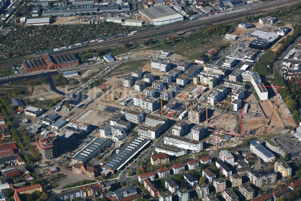 Luftbild Freiburg im Breisgau - Wohnungsbau im neuen Stadtteil Güterbahnhof Nord im Stadtgebiet in Freiburg im Breisgau im Bundesland Baden-Württemberg, Deutschland