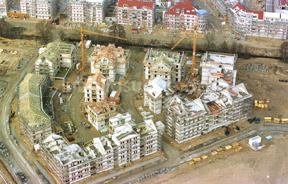 Potsdam von oben - 12.02.94 Wohnungsbau in Potsdam am Kirchsteigfeld