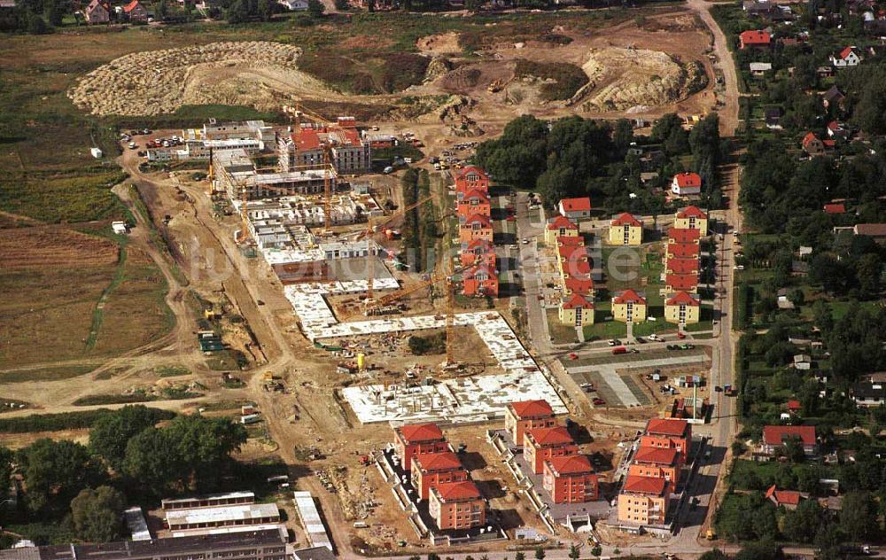 Bernau von oben - Wohnungsneubau in Bernau