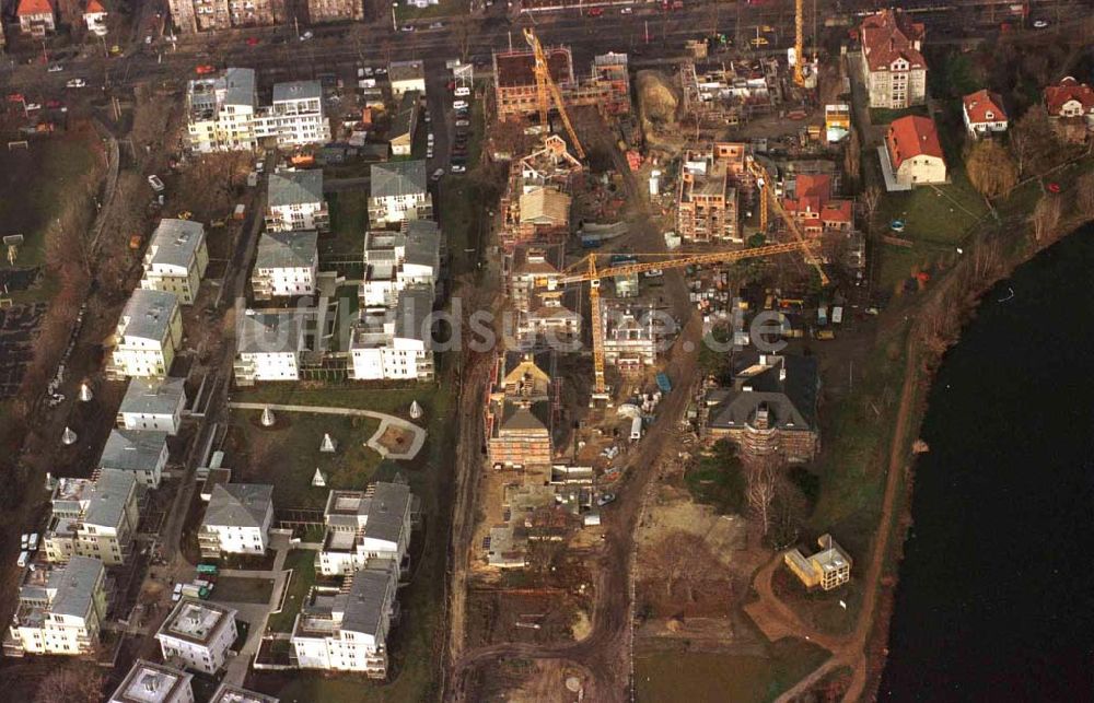 Luftbild Potsdam, an der Glienicker Brücke - Wohnungsneubau am Glienicker Horn durch BHB und GROTH + GRAALFS