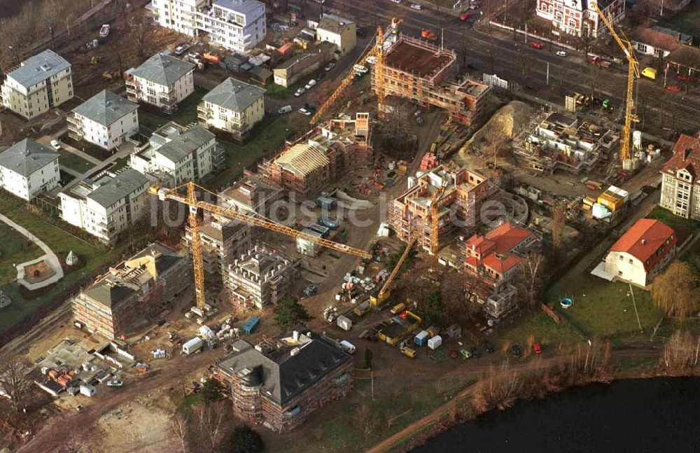 Luftaufnahme Potsdam, an der Glienicker Brücke - Wohnungsneubau am Glienicker Horn durch BHB und GROTH + GRAALFS