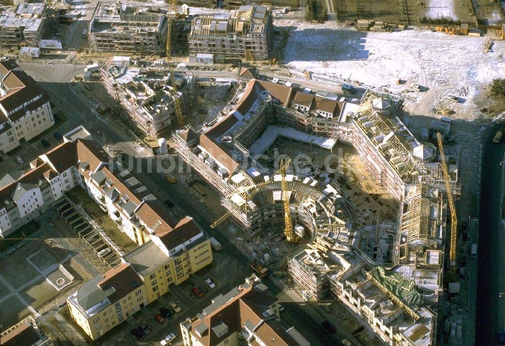 Luftaufnahme Potsdam - Drewitz / Kirchsteigfeld - Wohnungsneubau am Kirchsteigfeld in Potsdam