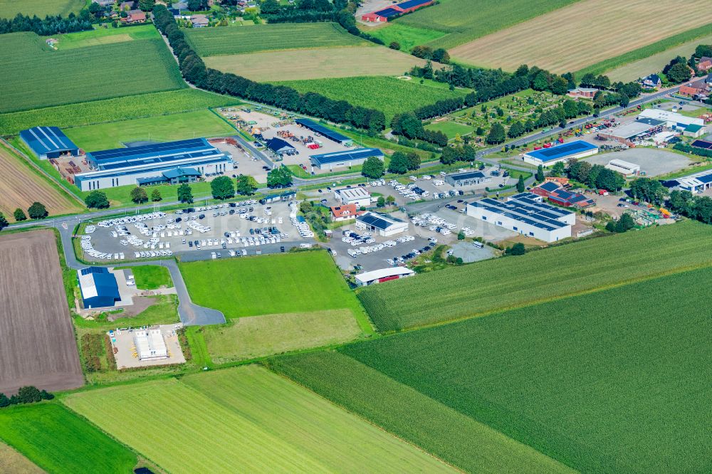 Luftaufnahme Lamstedt - Wohnwagen und Wohnmobile Vermietung und Verkauf Ehlers Mobile Welten GmbH in Lamstedt im Bundesland Niedersachsen, Deutschland