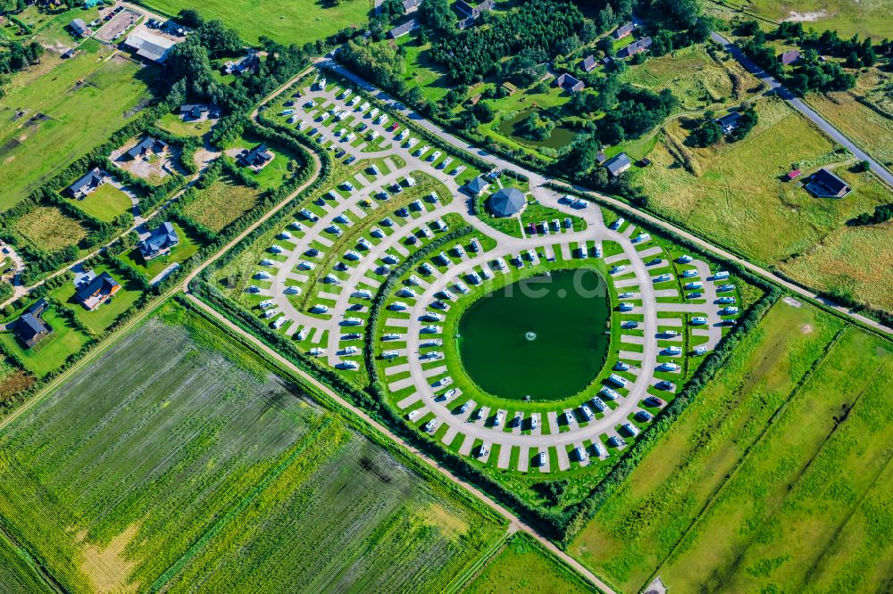 Luftbild Römö - Wohnwagen und Wohnmobile auf dem Wohnmobilstellplatz Oasen WoMo Stellplatz in Römö in Region Syddanmark, Dänemark