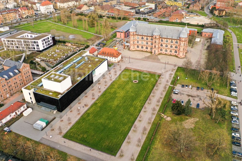 Karlsruhe aus der Vogelperspektive: Wolfgang-Rihm-Forum im Schloßpark von Schloß Gottesaue in Karlsruhe im Bundesland Baden-Württemberg, Deutschland