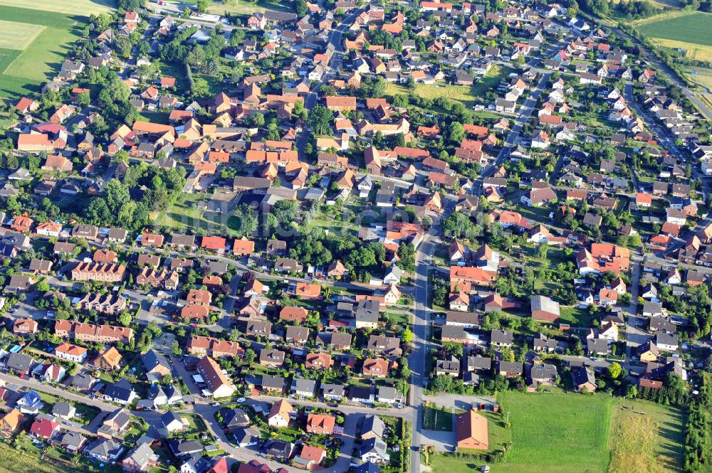 Wolfsburg - Helingen aus der Vogelperspektive: Wolfsburg-Helingen in Niedersachsen