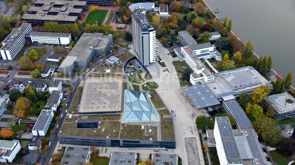 Bonn aus der Vogelperspektive: World Conference Center in Bonn im Bundesland Nordrhein-Westfalen, Deutschland