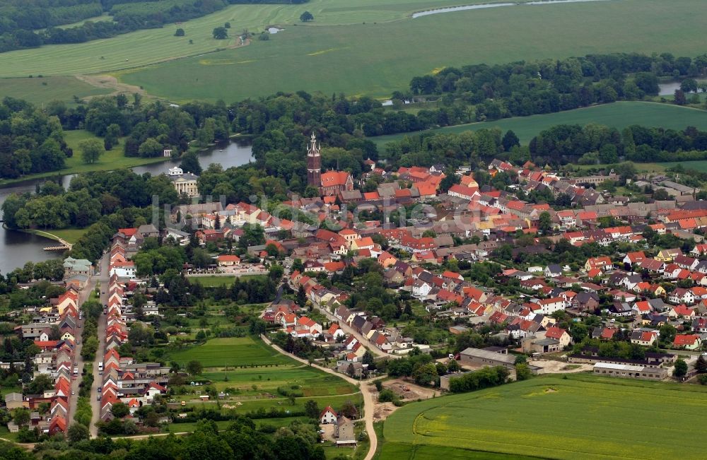 Wörlitz aus der Vogelperspektive: Wörlitzer Park und Ortschaft Wörlitz in Oranienbaum-Wörlitz im Bundesland Sachsen-Anhalt