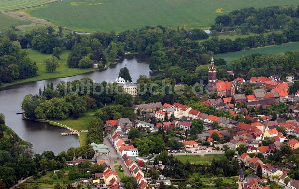 Luftbild Wörlitz - Wörlitzer Park und Ortschaft Wörlitz in Oranienbaum-Wörlitz im Bundesland Sachsen-Anhalt