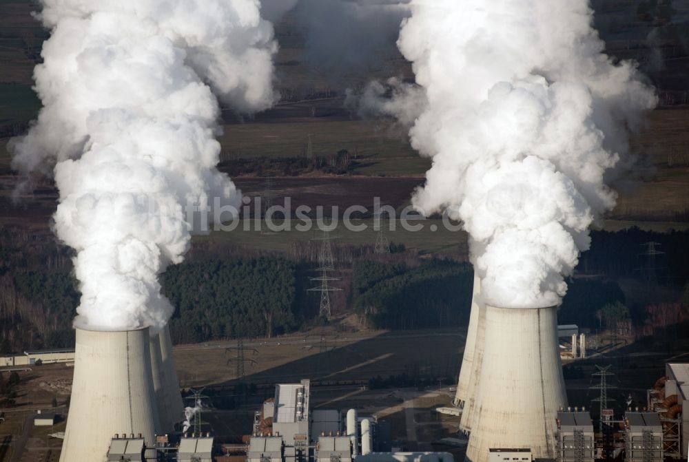 Luftaufnahme Jänschwalde - Wärmekraftwerk Jänschwalde bei Peitz im Bundesland Brandenburg