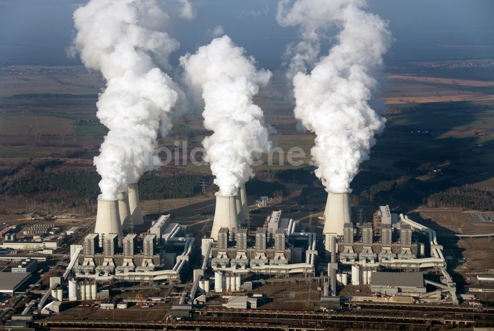 Jänschwalde aus der Vogelperspektive: Wärmekraftwerk Jänschwalde bei Peitz im Bundesland Brandenburg