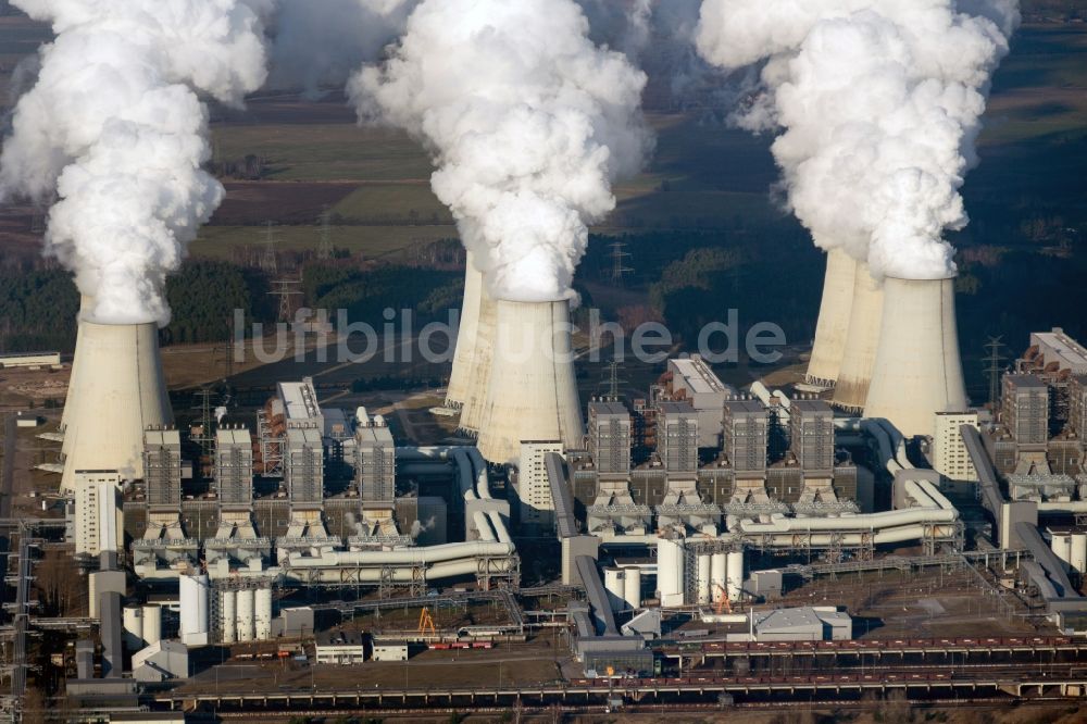 Luftaufnahme Jänschwalde - Wärmekraftwerk Jänschwalde bei Peitz im Bundesland Brandenburg