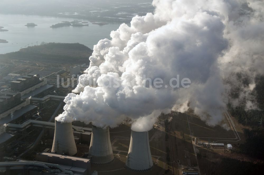 Jänschwalde von oben - Wärmekraftwerk Jänschwalde bei Peitz im Bundesland Brandenburg