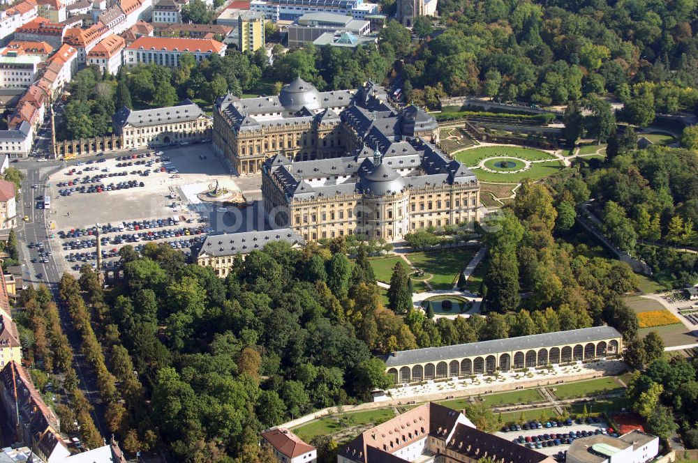 Luftbild Würzburg - Würzburger Residenz in Bayern