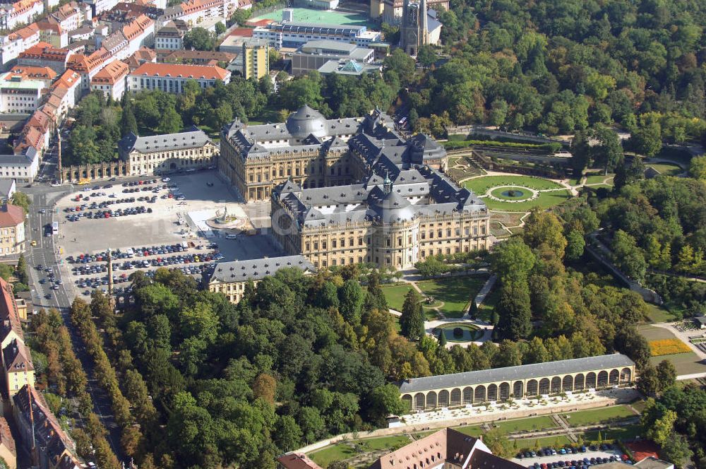 Luftaufnahme Würzburg - Würzburger Residenz in Bayern