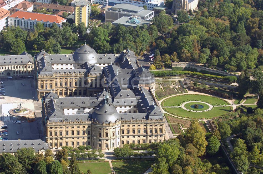 Luftaufnahme Würzburg - Würzburger Residenz in Bayern