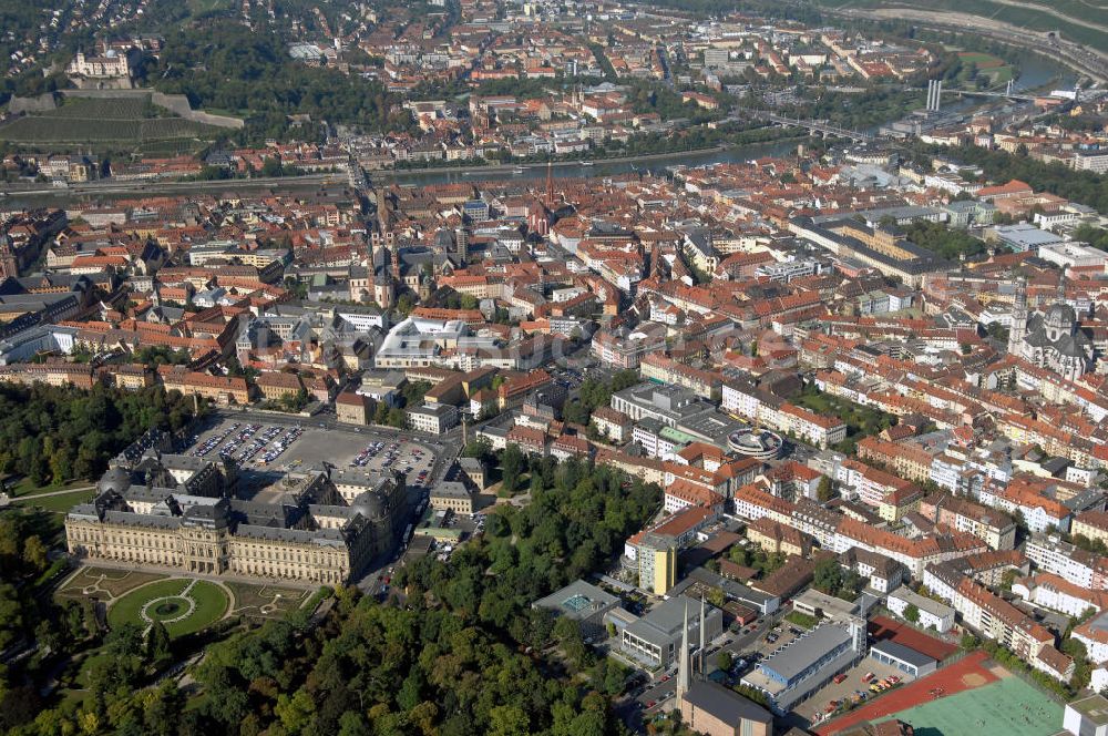 Luftaufnahme Würzburg - Würzburger Residenz in Bayern