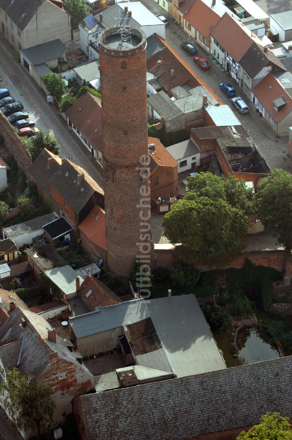 Luftbild Tangermünde - wurde dieser auf 47 m erhöht