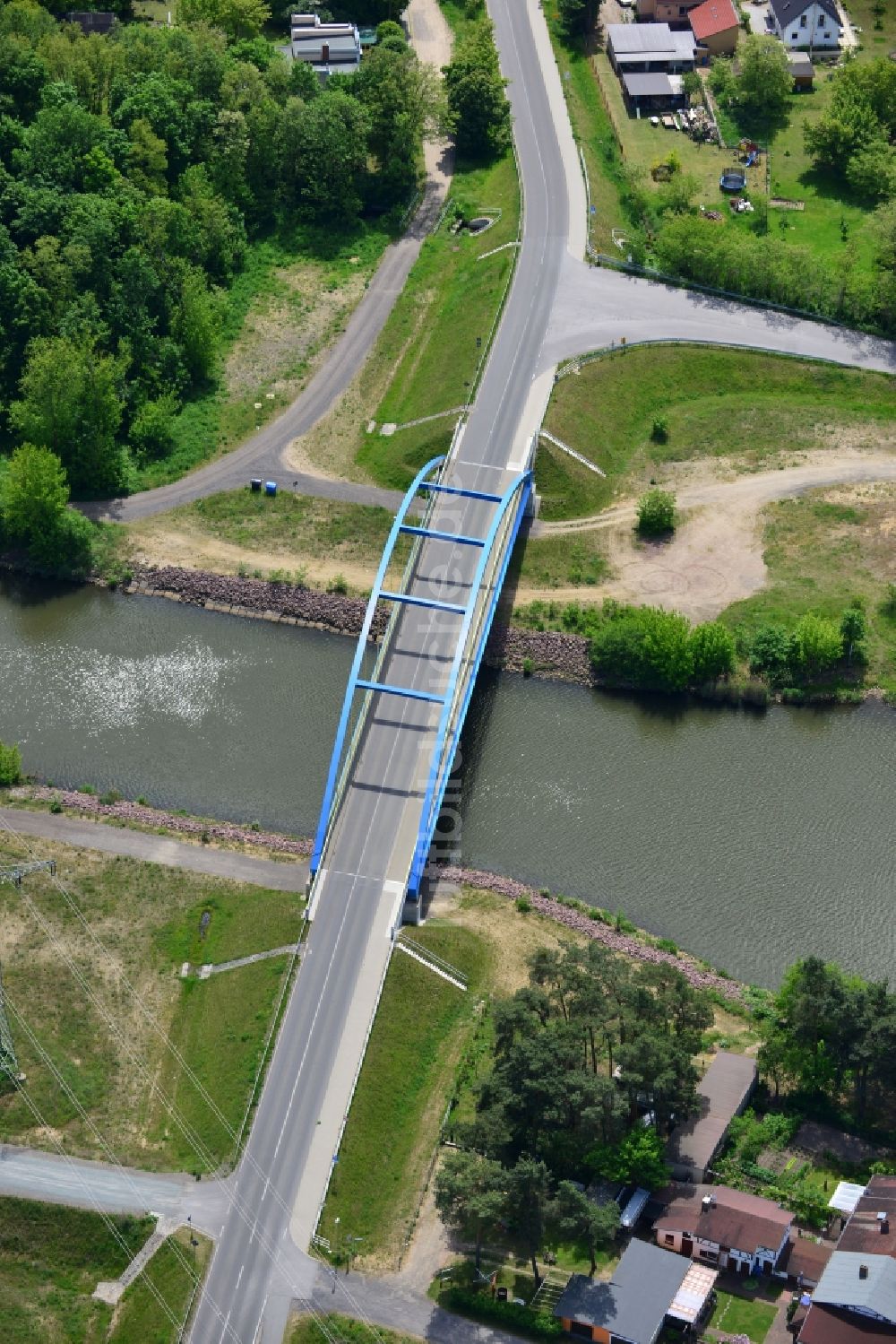 Luftbild Wusterwitz - Wusterwitzer Brücke am Elbe-Havel-Kanal im Bundesland Brandenburg