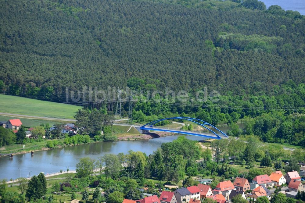 Luftaufnahme Wusterwitz - Wusterwitzer Brücke am Elbe-Havel-Kanal im Bundesland Brandenburg