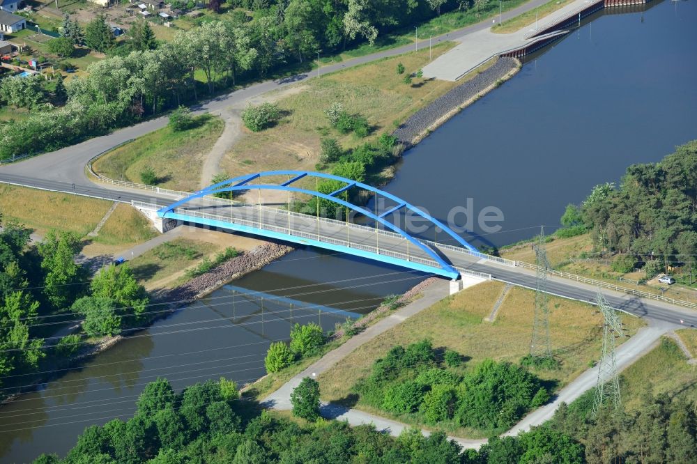 Luftaufnahme Wusterwitz - Wusterwitzer Brücke am Elbe-Havel-Kanal im Bundesland Brandenburg