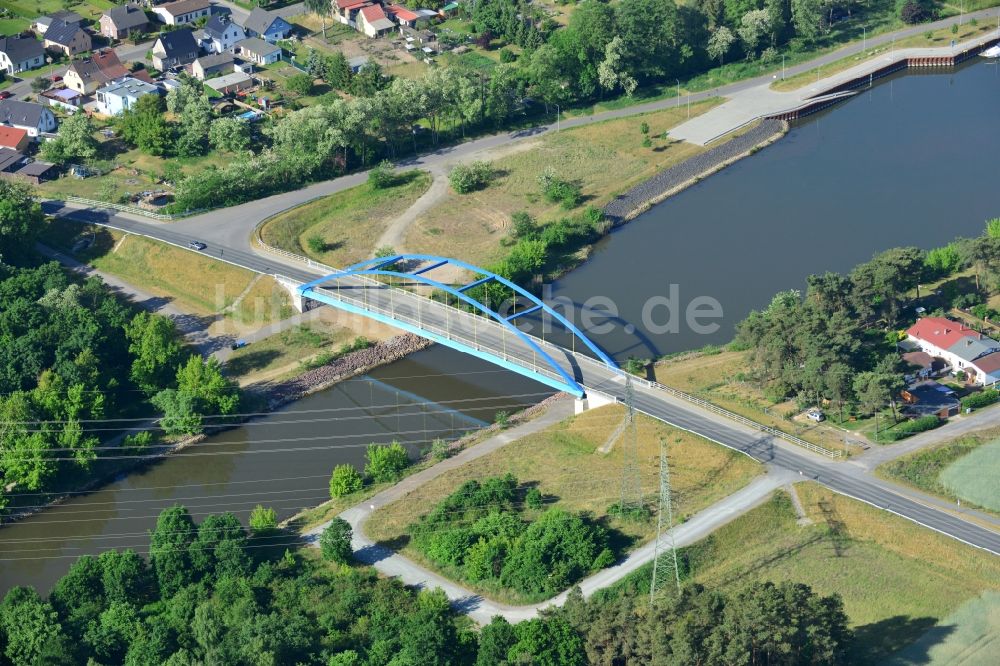 Wusterwitz aus der Vogelperspektive: Wusterwitzer Brücke am Elbe-Havel-Kanal im Bundesland Brandenburg