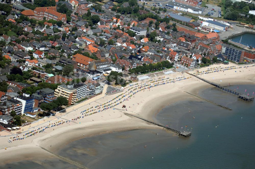 Wyk auf Föhr von oben - Wyk auf Föhr Stadtstrand