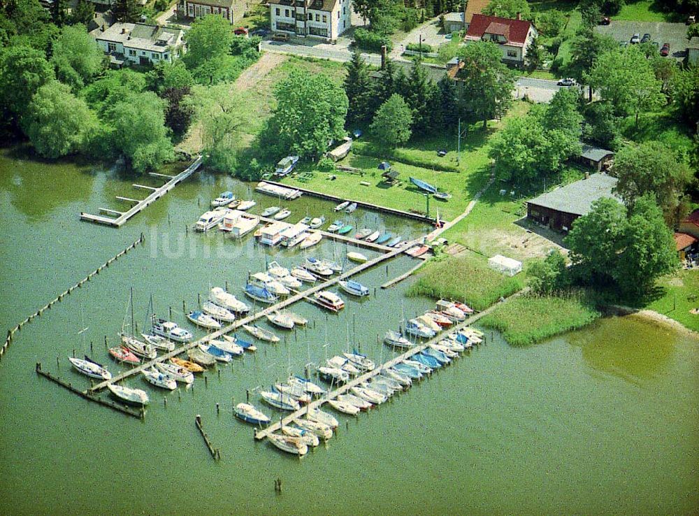 Diensdorf von oben - Yachthafen Diensdorf am Scharmützelsee in Brandenburg