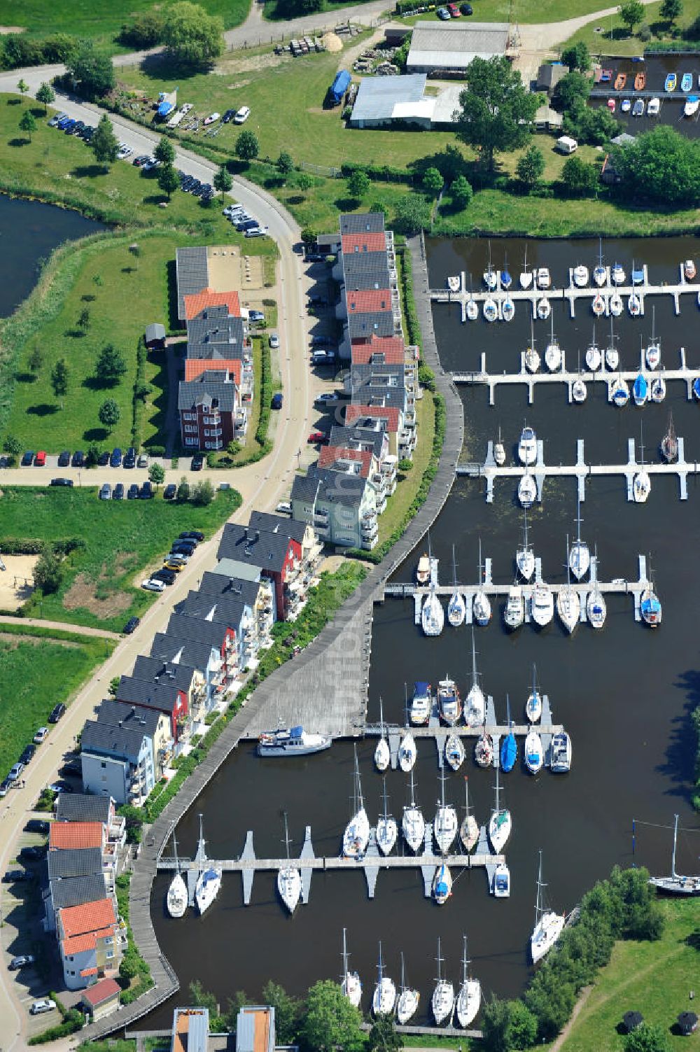 Hansestadt Greifswald von oben - Yachthafen Marina am Ryck in Greifswald