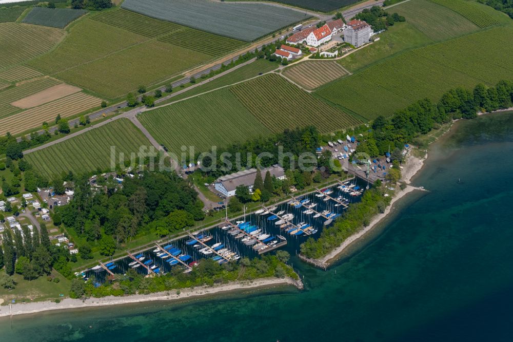 Luftbild Kirchberg - Yachthafen am Uferbereich des Bodensee in Kirchberg im Bundesland Baden-Württemberg, Deutschland