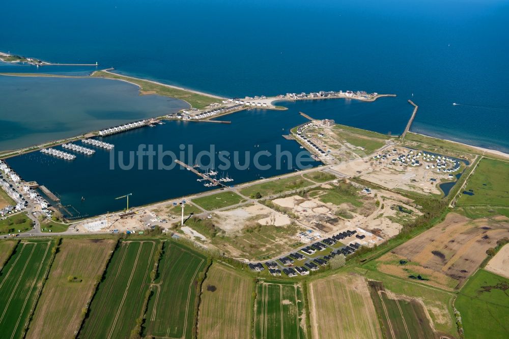 Luftbild Kappeln - Yachthafen Yachthafen Olpenitz mit Sportboot- Anlegestellen und Bootsliegeplätzen am Uferbereich der Ostsee in Kappeln im Bundesland Schleswig-Holstein, Deutschland