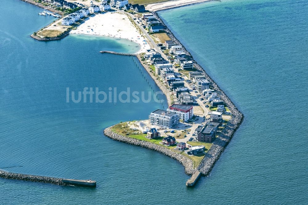 Luftbild Kappeln - Yachthafen Yachthafen Olpenitz mit Sportboot- Anlegestellen und Bootsliegeplätzen am Uferbereich der Ostsee in Kappeln im Bundesland Schleswig-Holstein, Deutschland